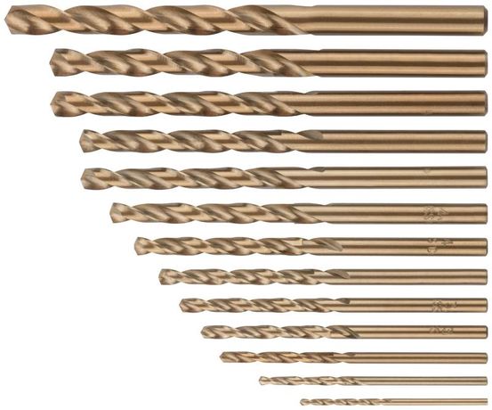 Набор сверл HSS по металлу с добавкой кобальта 5%, 13 шт. (1,5-2-2,5-3-3,2-3,5-4-4,5-4,8-5-5,5-6-6,5 мм) - 34015 РОС
