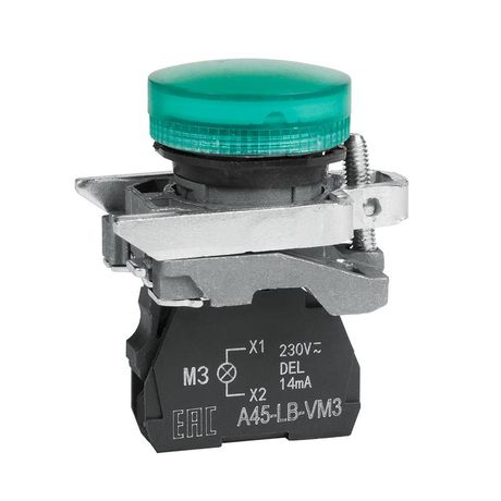 Сигнальная лампа OptiSignal D22 C4-L-M3 зеленая металл 230-240VAC XB4BVM3 |332174| КЭАЗ