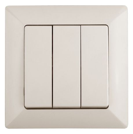 Выключатель Intro Solo 4-106-02 трехклавишный 10А-250В, IP20, СУ, слоновая кость | Б0053602 ЭРА