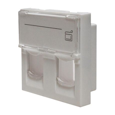 Панель лицевая 2 порта (45х45 Keystone шторки откидное маркировочное окно) (DIY упак.) - 10-0302-1 Net.on