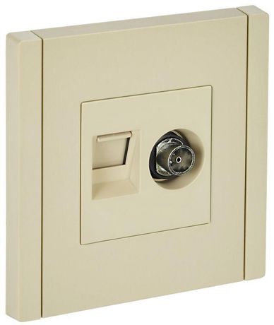 Розетка 2-м TV+RJ45 кат.5E FORTE&PIANO FP436 ваниль IEK FP-AK20-1-K10