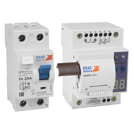 Моторпривод OptiDin MD-L-УХЛ4 + ВДТ без защиты от сверхтоков DM63-2225-AС-УХЛ4 (2P, 25, 30mA) | 361852 КЭАЗ