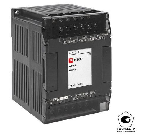 Модуль ввода термосопротивлений REMF 4 PRO-Logic (с поверкой) EKF REMF-T-4TR-V