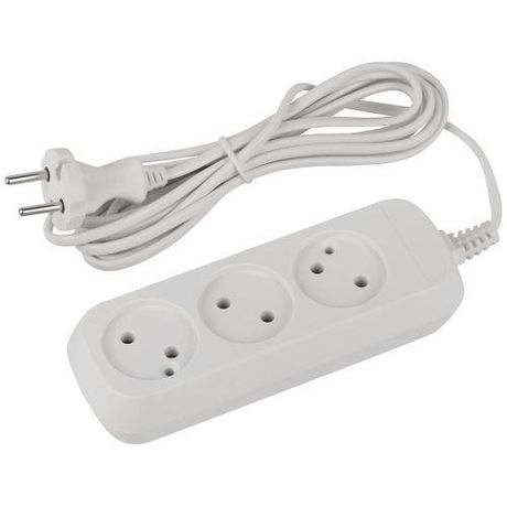 Удлинитель электрический ЭРА UDL-6-330 Greenline 3 розетки без заземления 3м ШВВП 2x0.75мм2 | Б0065041