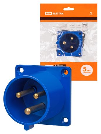 Вилка 623 скрытая 2Р+РЕ 32А 220В IP44 | SQ0607-0004 TDM