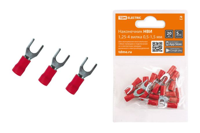 Наконечник НВИ 1,25-4 вилка 0,5-1,5мм (20шт) | SQ0568-0013 TDM