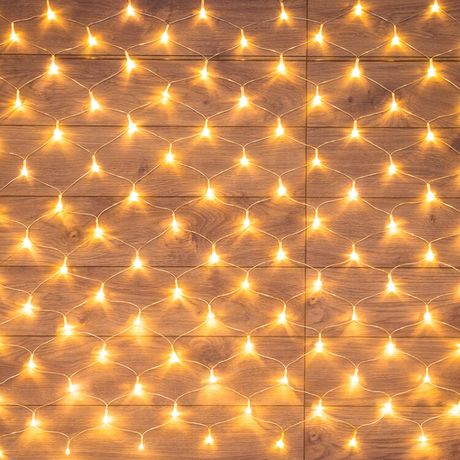 Гирлянда светодиодная "Сеть" 1.8х1.5м 180LED тепл. бел. 15Вт IP20 провод ПВХ прозр. Neon-Night 215-136