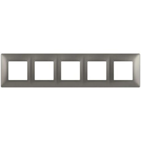 Рамка для розеток и выключателей 5 постов титан пластик ЭРА Elegance 14-5005-16 - Б0065821