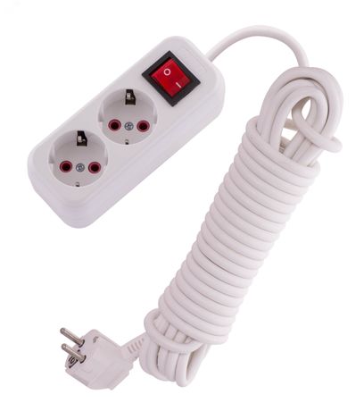 Удлинитель с заземлением 2 входа 7 метров выключателем - 720-0207-202 LEZARD