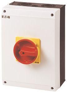 Выключатель нагрузки в корпусе 6п 1НО+1НЗ Ie=80A пол.0-1 90град. 88x88мм T5-4-15682/I5-SI красн. ручка EATON 207285
