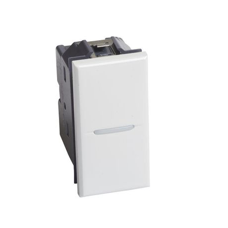 Кнопка аксиальная 1-кл 10А 1мод. Axolute винт. клеммы бел. Leg BTC HD4005N Legrand