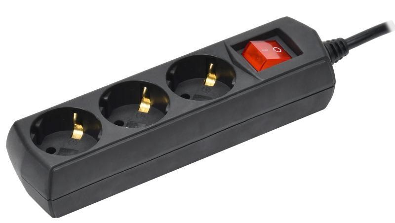 Удлинитель У03В 3 места с заземлением 3м 3х1мм2 10А 250В черный GENERICA - WYP10-10-03-03-ZK-K02-G IEK