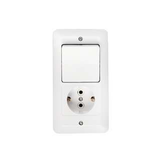 Беларусь блок 1-кл выкл+розетка зк В-РЦ-647 - Bylectrica