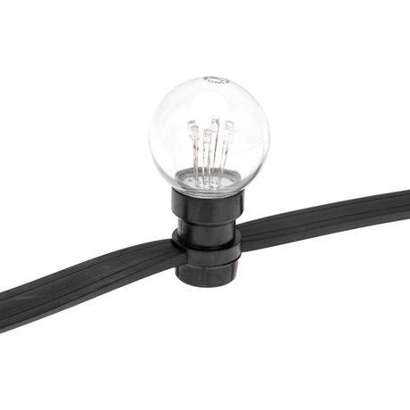 Гирлянда светодиодная "LED Galaxy Bulb String" 10м 6х30LED бел. 25Вт 220-240В IP65 соединяемая провод каучук черн. Neon-Night 331-325