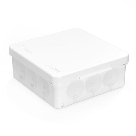 Коробка распределительная 60-0303-9003м для прямого монтажа двухкомпонентная безгалогенная (HF) белая 100х100х40 (8шт/уп) | Промрукав Строитель