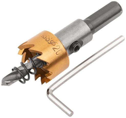 Коронка кольцевая по металлу, HSS сталь, титановое покрытие 20 мм - 36860 РОС