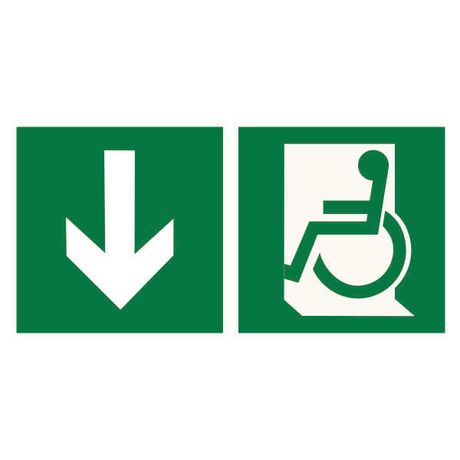 Знак безопасности NPU-6030.E71"Указ. двери эвакуац. выхода (лев.) для МГН" Белый свет a20572 BS