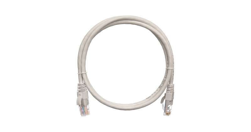 Патч-корд кат.5E (класс D) U/UTP 4 пары 24 AWG (7х0.205мм) 100МГц 2хRJ45 (8P8C) BC чистая медь LSZH нг(А)-HFLTx 3м сер. NIKOMAX NMC-PC4UD55B-030-C-GY PC000101