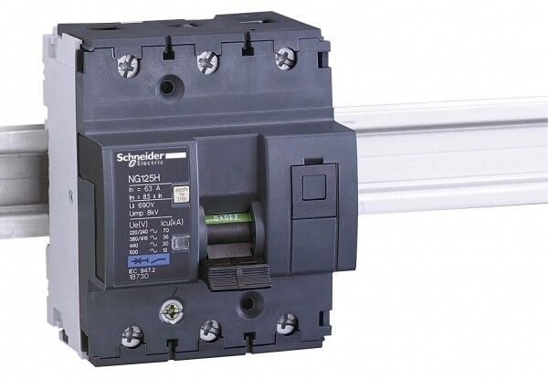Выключатель автоматический трехполюсный NG125H 63А C 36кА | 18730 Schneider Electric