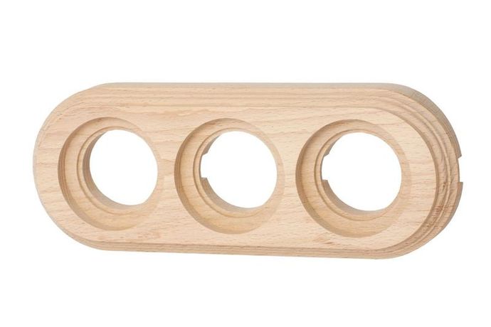 Рамка 3-м ОП Лизетта ретро на бревно 260мм бук натурэль Bironi BFC26-630-10