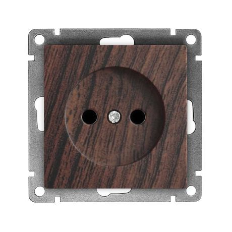 Розетка одноместная UNIVersal серия Афина б/з, с/у, 16А, 220В, венге (еврослот), механизм - A0022-V Союз
