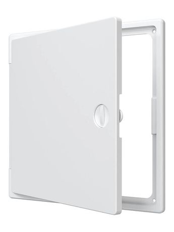 Люк-дверца ревизионная накладная 250х250мм с ручкой-задвижкой АБС бел. EVECS ЛТ2525П ЭРА