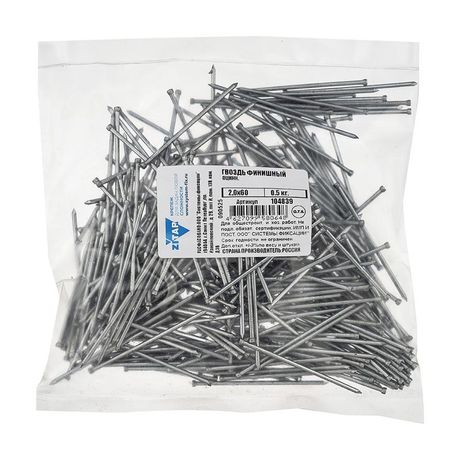Гвоздь финишный 2х60 оцинк. (уп.0.5кг) Tech-Krep/Zitar 104839