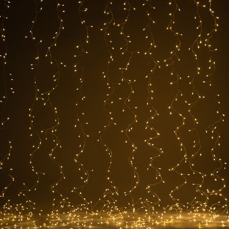 Светодиодная новогодняя гирлянда ENIZ-800W занавес Роса-мишура 3*2 м теплый свет 800 microled IP20 | Б0060421 ЭРА