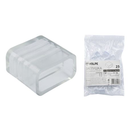 Изолирующий зажим UCW-Q220 K10 CLEAR 025 POLYBAG (заглушка) для светодиодной ленты 3528/2835, 10 мм, цвет прозрачный, 25 штук в пакете - 10973 Uniel
