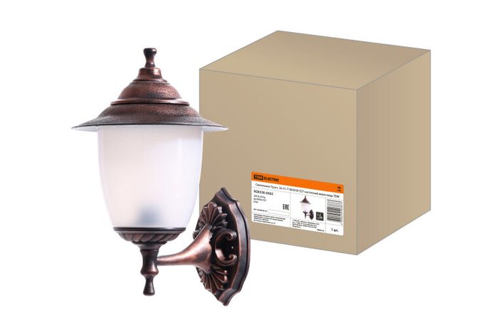 Светильник садово-парковый Прага Эл-11-71М 60 Вт Е27 настенный вверх медь | SQ0330-0503 TDM