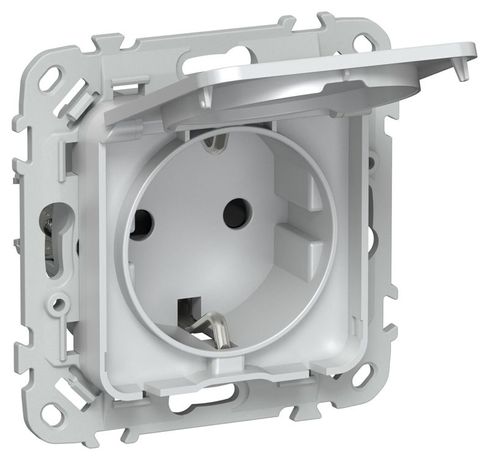 Розетка СП FLITE РСшкр11-1-44-ФлЖ 16А IP44 с заземл. защ. шторками и крышкой безвинтовое крепление механизм жемчуж. IEK FI-R16-16-1-44-K36 IEK (ИЭК) арт. FI-R16-16-1-44-K36