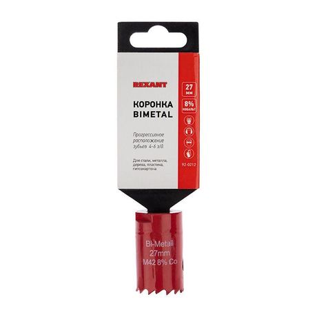 Коронка Bimetal 27 мм | 92-0212 REXANT MEET