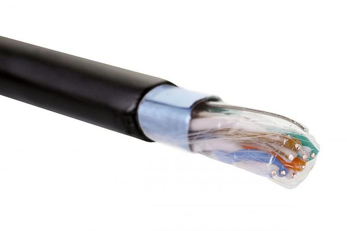 Кабель категории 5e, F/UTP, 4 пары, 24 AWG, нг(A)-HF, внешней/внутренней прокладки, черный, коробка 305 м | 19C-F5-09BL-B305 Eurolan