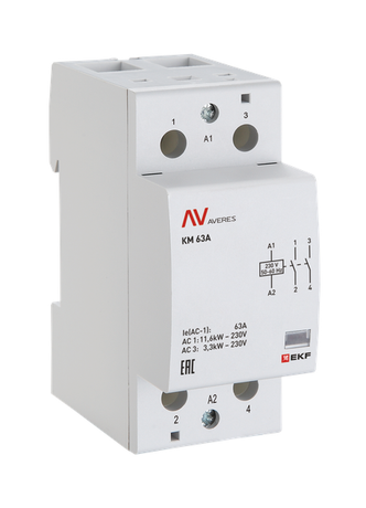 Контактор модульный КМ 63А 2NC 48VAC (2 мод.) AVERES | km-av-2-63-02-48V EKF