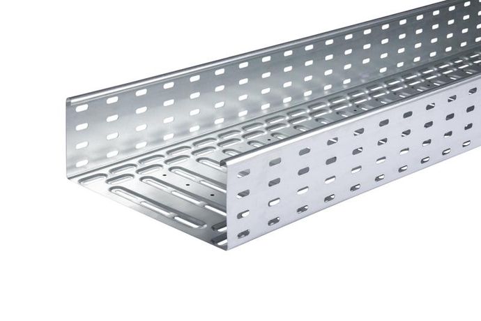 Лоток листовой кабельный LKS 130 FT RU, 110х300х3000 мм, S=0,7 перфорированный, сталь, горячее оцинкование - 6837607 OBO Bettermann
