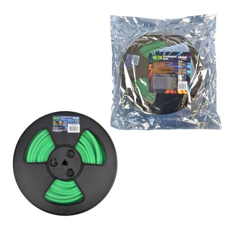 Светодиодная гибкая герметичная лента. NEON ULS-N11-2835-120LED/m-8mm-IP67-DC24V-10W/m-15M-GREEN катушка 15м в герметичной упаковке зеленый свет - UL-00009100 Uniel