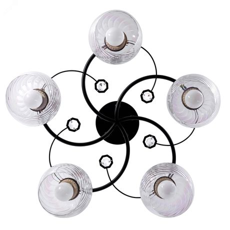 Светильник 11293-2/5 черн.хром (Плафон 8310) НПБ 01-5х60-146 Е27 ИУ потолочный - 1005404879 Элетех