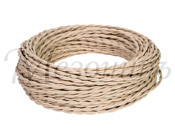 Провод монтажный витой ПВХ 2х1,5мм, цвет - слоновая кость (бухта 10м), ТМ "МЕЗОНИНЪ" | GE70111-02 GREENEL