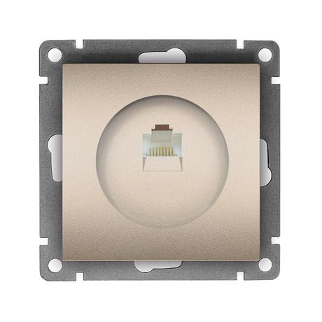 Розетка компьютерная одноместная UNIVersal серия Афина, с/у, 1А, RJ45, шампань (еврослот), механизм - A0051-Br Союз