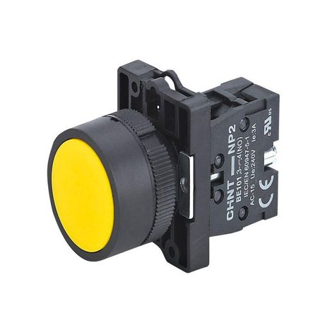 Кнопка управления NP2-EA51 без подсветки желтая 1НО, IP40 (R) | 574086 CHINT