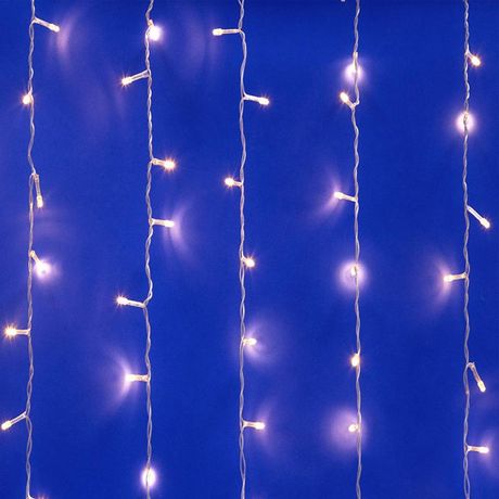 Занавес светодиодный с контроллером 1.5х1.5м 160 светодиодов, теплый белый свет, провод прозрачный - UL-00005269 Uniel