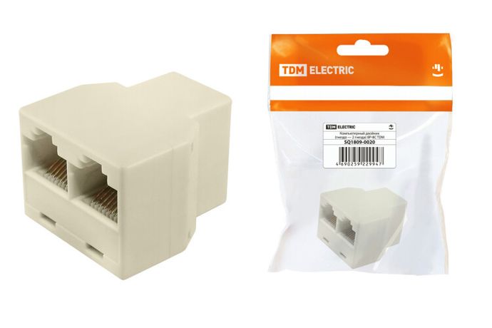 Компьютерный двойник (гнездо — 2 гнезда) 8Р-8С, инд. упаковка | SQ1809-0020 TDM