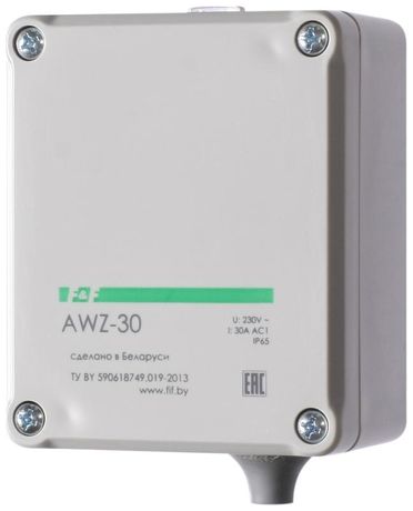 Фотореле AWZ-30 30А 13 IP65 встроенный фотодатчик монтаж на поверх. F&F EA01.001.004 Евроавтоматика