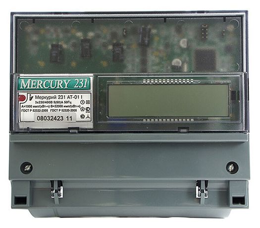 Счетчик Меркурий 231 AT-01I 5-60А/400В (мнтар.) ЖКИ (DIN) Инкотекс АТ-01I