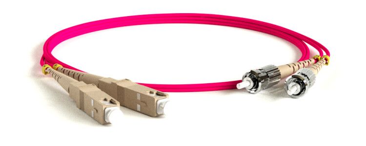 FC-D2-504-SC/PR-ST/PR-H-0.5M-LSZH-MG Патч-корд волоконно-оптический (шнур) MM 50/125(OM4), ST-SC, 2.0 мм, duplex, LSZH, 0.5 м | 374224 Hyperline