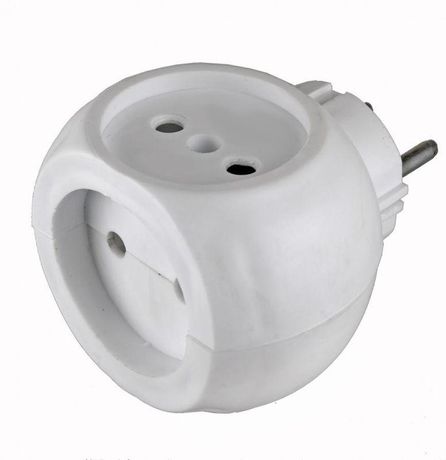 Разветвитель сетевой 10А (тройник) шар РВ-043 Si 1/3C-Wh бел. Volsten 13918