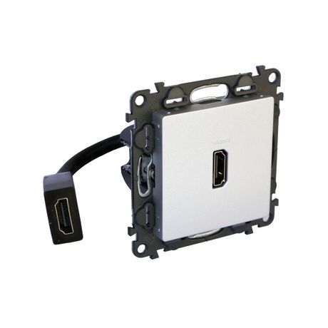 Розетка HDMI Valena LIFE с предварительно подкл. разьемом лицевой панелью алюм. Leg 753375 Legrand