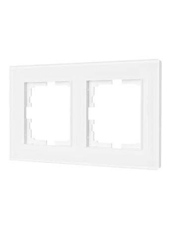 Рамка 2-местн. гориз. VESNA стекло бел. LEZARD 742-5480-147