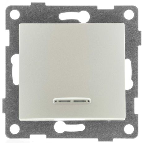 Выключатель одноклавишный Bravo инд, механизм, 10А, 250В, жемчуг - С10В18-028 GUSI