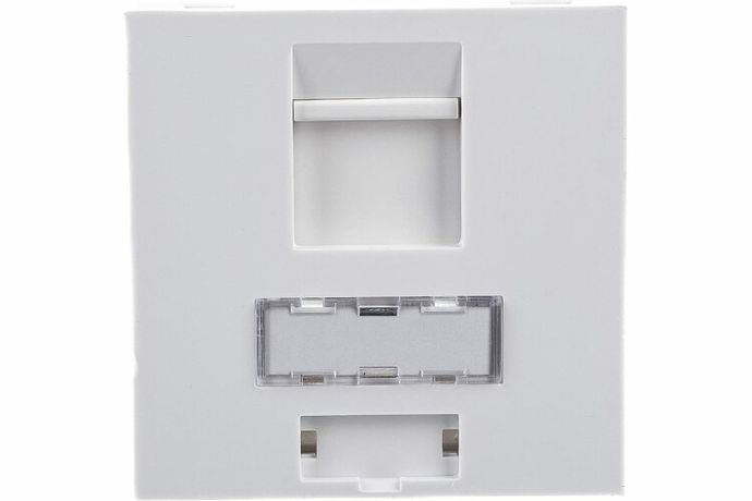 Модуль адаптер (лицевая панель) роз. информ., 45x45, RJ,1 вход, бел. (упаковка DIY) | 87013-1 Ecoplast Экопласт